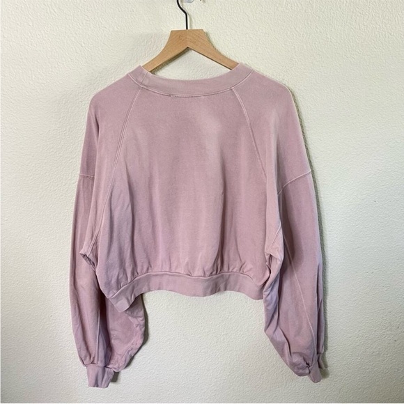 All Saints Relaxed Cropped Lilac-Pink Sweatshirt - Picture 10 of 13